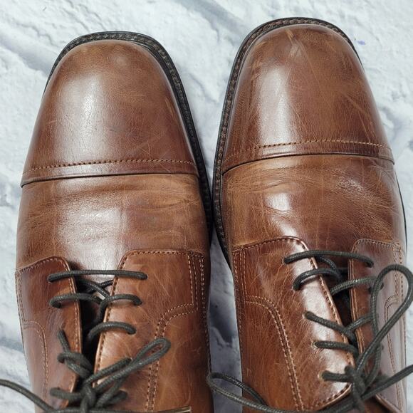 J. Murphy by Johnston & Murphy Brown Distressed Cap Toe Oxford 59 11056 size 10M - Picture 6 of 16